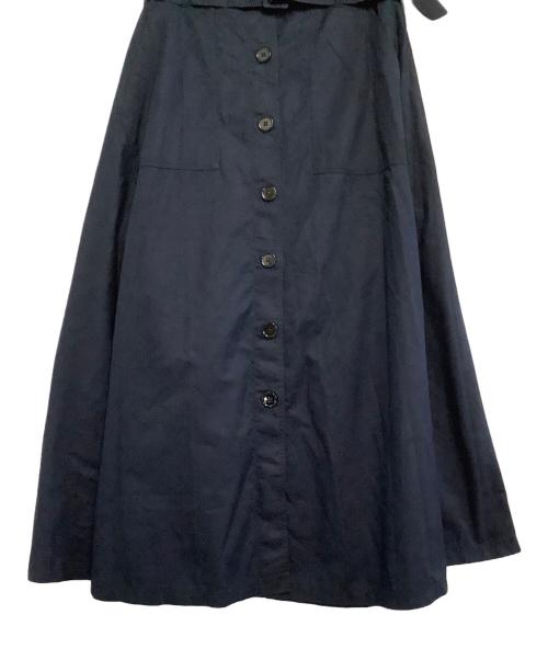 MM6 Maison Margiela（エムエムシックスメゾンマルジェラ）MM6 Maison Margiela (エムエムシックスメゾンマルジェラ) COTTON 2 POCKETS MAXI SKIRT WITH BELT ネイビー サイズ:40の古着・服飾アイテム