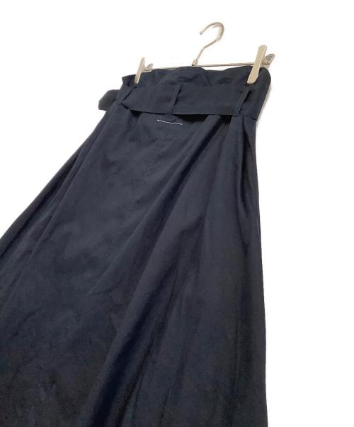 MM6 Maison Margiela（エムエムシックスメゾンマルジェラ）MM6 Maison Margiela (エムエムシックスメゾンマルジェラ) COTTON 2 POCKETS MAXI SKIRT WITH BELT ネイビー サイズ:40の古着・服飾アイテム