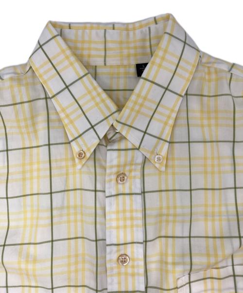 BURBERRY LONDON（バーバリーロンドン）BURBERRY LONDON (バーバリーロンドン) チェックBDシャツ ホワイト×イエロー サイズ:Lの古着・服飾アイテム