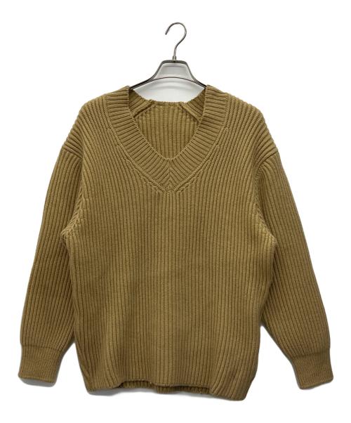MUSE de Deuxieme Classe（ミューズ ドゥーズィエム クラス）MUSE de Deuxieme Classe (ミューズ ドゥーズィエム クラス) J-CODE アゼ Vネック プルオーバー キャメル サイズ:FREEの古着・服飾アイテム
