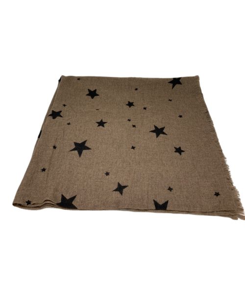 douce gloire（ドゥースゴロワー）DOUCE GLOIRE (ドゥースゴロワー) スター柄カシミヤストール ブラウンの古着・服飾アイテム