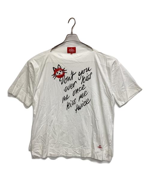 Vivienne Westwood RED LABEL（ヴィヴィアンウエストウッドレッドレーベル）Vivienne Westwood RED LABEL (ヴィヴィアンウエストウッドレッドレーベル) プリントカットソー ホワイト サイズ:00の古着・服飾アイテム