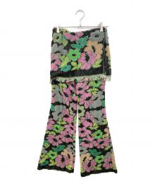 FUMIKA UCHIDA（フミカウチダ）の古着「Pile FLORAL PANTS」｜ブラック