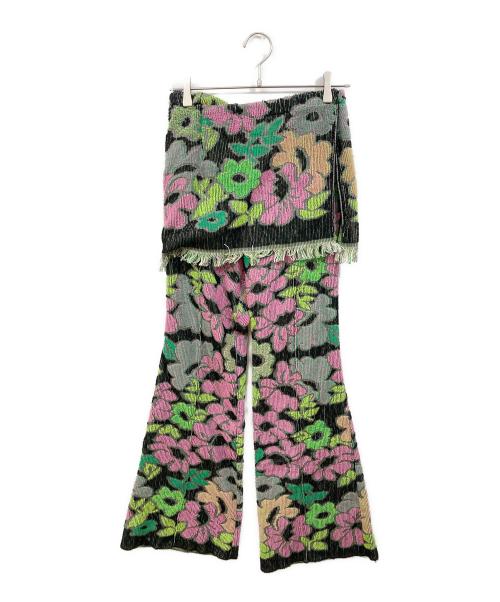 FUMIKA UCHIDA（フミカウチダ）FUMIKA UCHIDA (フミカウチダ) Pile FLORAL PANTS ブラック サイズ:36の古着・服飾アイテム