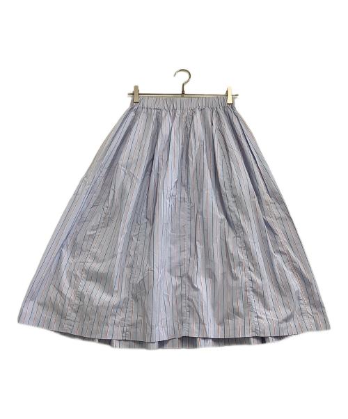 MARNI（マルニ）MARNI (マルニ) ストライプギャザースカート ライトブルー サイズ:40の古着・服飾アイテム