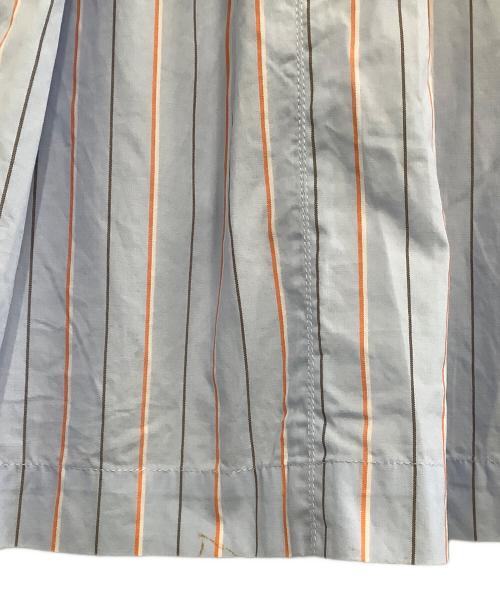 MARNI（マルニ）MARNI (マルニ) ストライプギャザースカート ライトブルー サイズ:40の古着・服飾アイテム