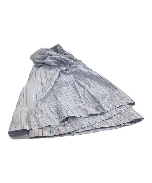 MARNI（マルニ）MARNI (マルニ) ストライプギャザースカート ライトブルー サイズ:40の古着・服飾アイテム