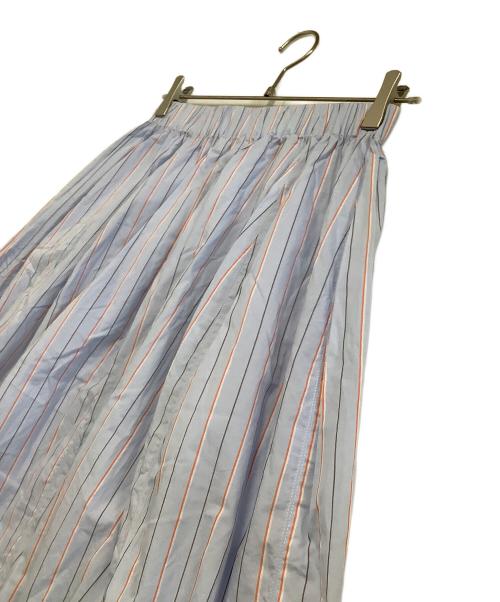 MARNI（マルニ）MARNI (マルニ) ストライプギャザースカート ライトブルー サイズ:40の古着・服飾アイテム