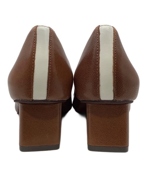 Au BANNISTER（オゥ バニスター）Au BANNISTER (オゥ バニスター) ローファーモチーフミドルパンプス ブラウン サイズ:36の古着・服飾アイテム