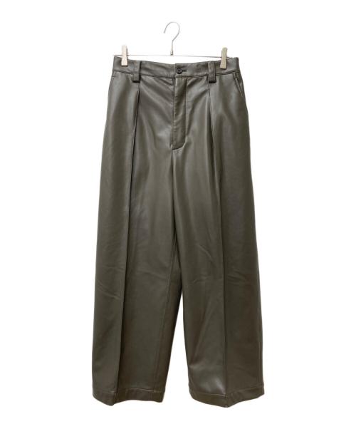 MAISON SPECIAL（メゾンスペシャル）MAISON SPECIAL (メゾンスペシャル) Recycle Leather Pin Tuck Wide Pants　11232461218 ブラウンの古着・服飾アイテム