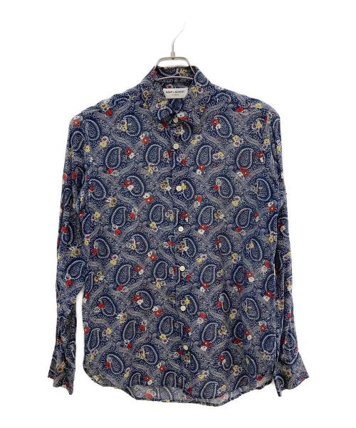 Saint Laurent Paris（サンローランパリ）Saint Laurent Paris (サンローランパリ) ペイズリーシャツ ブルー サイズ:39の古着・服飾アイテム