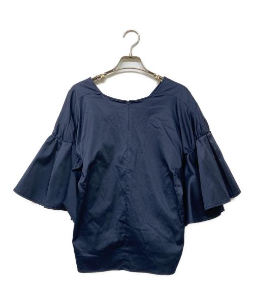 Noble（ノーブル）Noble (ノーブル) Vネックフレアースリーブブラウス ネイビー サイズ:-の古着・服飾アイテム