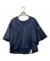Noble（ノーブル）の古着「Vネックフレアースリーブブラウス」｜ネイビー