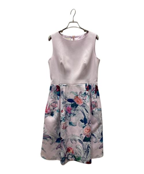 ted baker（テッドベーカー）ted baker (テッドベーカー) 花柄ノースリーブワンピース ラベンダー サイズ:2の古着・服飾アイテム