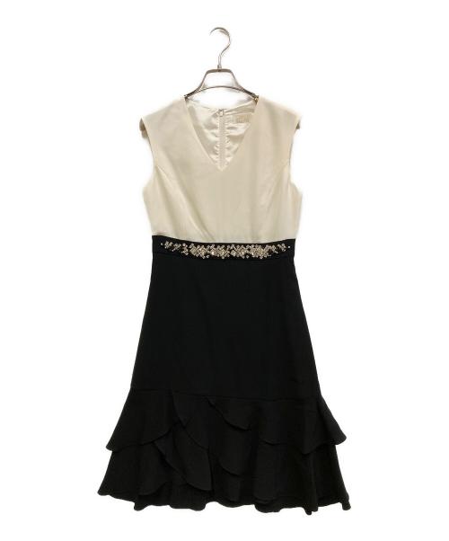 GRACE CLASS（グレースクラス）GRACE CLASS (グレースクラス) ラッフルイレギュラーヘムワンピース ホワイト×ブラック サイズ:SIZE 36の古着・服飾アイテム