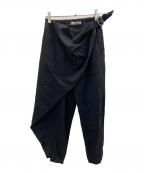 ISSEY MIYAKEイッセイミヤケ）の古着「ウールギャバジン ラップテーパードパンツ」｜ブラック