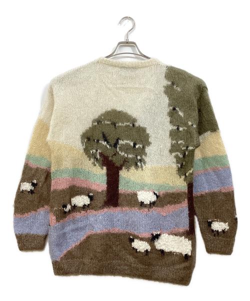 MICHELLE STUART（ミシェルスチュアート）MICHELLE STUART (ミシェルスチュアート) モヘア混ニット アイボリー×ブラウン サイズ:Mの古着・服飾アイテム