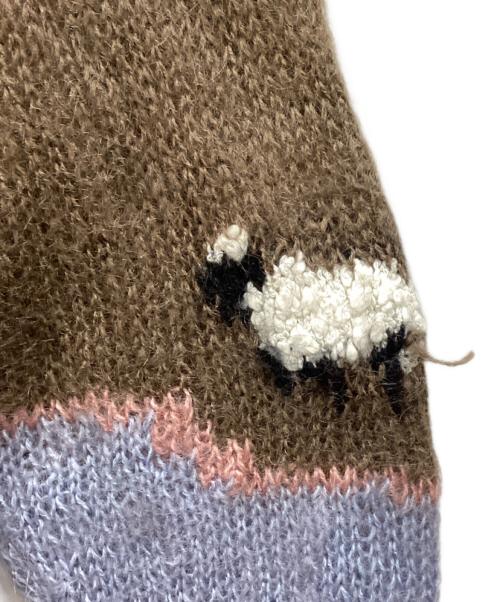 MICHELLE STUART（ミシェルスチュアート）MICHELLE STUART (ミシェルスチュアート) モヘア混ニット アイボリー×ブラウン サイズ:Mの古着・服飾アイテム