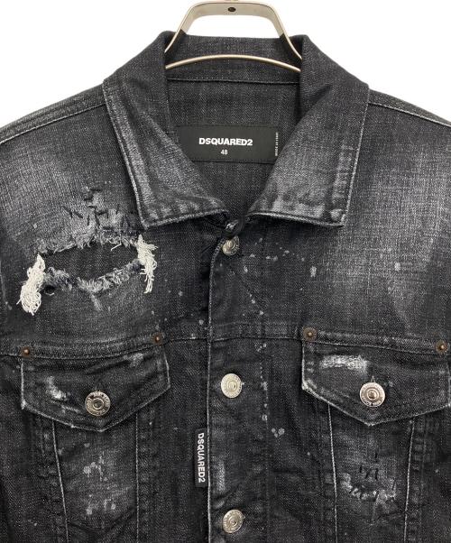 DSQUARED2（ディースクエアード）DSQUARED2 (ディースクエアード) デニムジャケット ブラック サイズ:48の古着・服飾アイテム