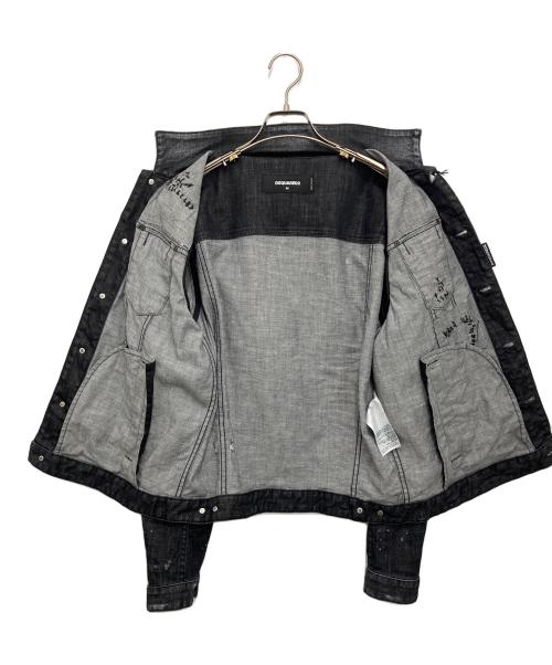DSQUARED2（ディースクエアード）DSQUARED2 (ディースクエアード) デニムジャケット ブラック サイズ:48の古着・服飾アイテム