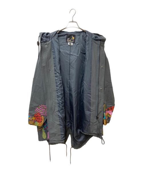 go slow caravan（ゴースローキャラバン）go slow caravan (ゴースローキャラバン) コットン/ナイロン パネル刺繍モッズコート グレー サイズ:5の古着・服飾アイテム