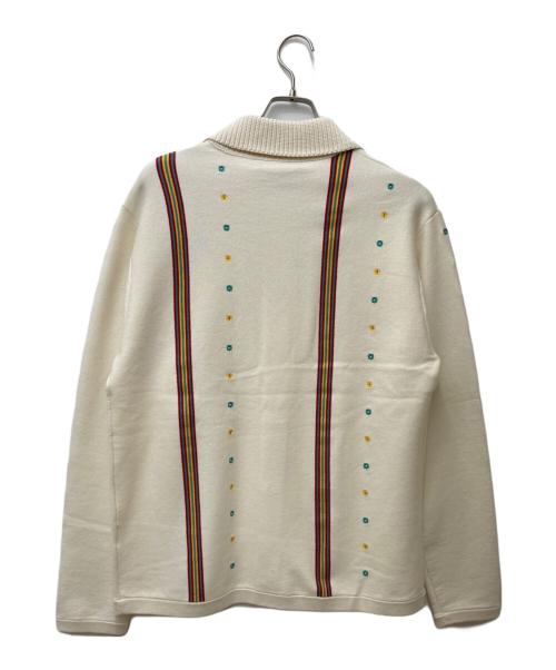 CABAN（キャバン）CABAN (キャバン) コットンカシミヤ エンブロイダリーポロカーディガン 59-02-41-02001 ベージュ サイズ:L 未使用品の古着・服飾アイテム