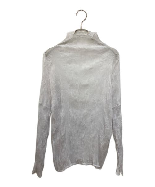 ISSEY MIYAKE（イッセイミヤケ）ISSEY MIYAKE (イッセイミヤケ) ハイネックプリーツブラウス ホワイト サイズ:Mの古着・服飾アイテム