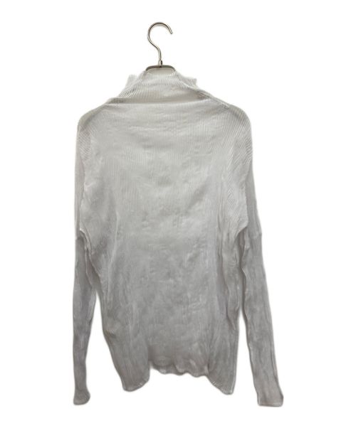 ISSEY MIYAKE（イッセイミヤケ）ISSEY MIYAKE (イッセイミヤケ) ハイネックプリーツブラウス ホワイト サイズ:Mの古着・服飾アイテム