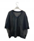 CLANEクラネ）の古着「SHEER VNECK KNIT TOPS」｜ブラック