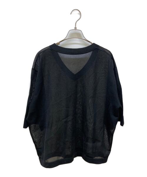 CLANE（クラネ）CLANE (クラネ) SHEER VNECK KNIT TOPS ブラック サイズ:SIZE 1の古着・服飾アイテム