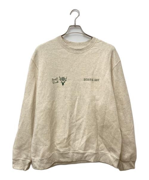 South2 West8（サウスツー ウエストエイト）South2 West8 (サウスツー ウエストエイト) BEAMS BOY (ビームスボーイ) Logo Sweat Crew J0873 アイボリー サイズ:Lの古着・服飾アイテム