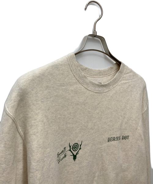 South2 West8（サウスツー ウエストエイト）South2 West8 (サウスツー ウエストエイト) BEAMS BOY (ビームスボーイ) Logo Sweat Crew J0873 アイボリー サイズ:Lの古着・服飾アイテム