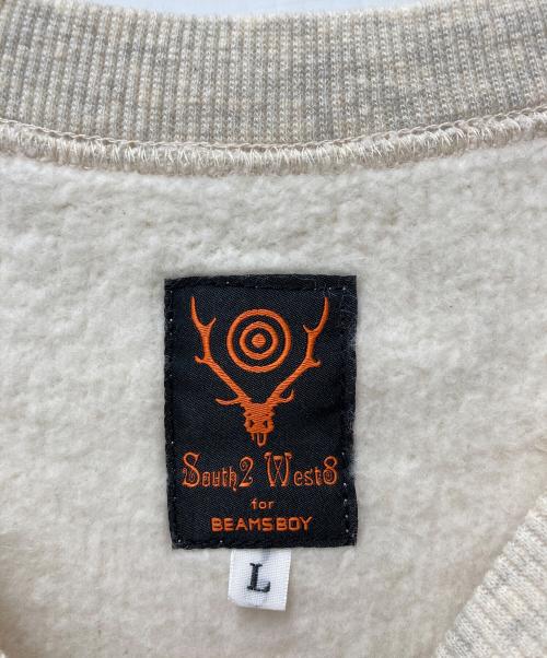 South2 West8（サウスツー ウエストエイト）South2 West8 (サウスツー ウエストエイト) BEAMS BOY (ビームスボーイ) Logo Sweat Crew J0873 アイボリー サイズ:Lの古着・服飾アイテム