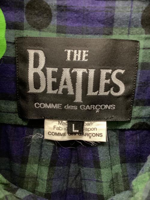 THE BEATLES COMME des GARCONS（ザ・ビートルズコムデギャルソン）THE BEATLES COMME des GARCONS (ザ・ビートルズコムデギャルソン) VI-B001 AD2011　チェックシャツ グリーン サイズ:Lの古着・服飾アイテム