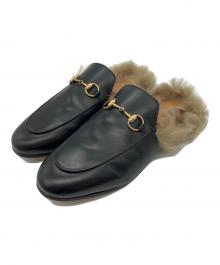 GUCCI（グッチ）の古着「PRINCETOWNレザースリッパ」｜ブラック