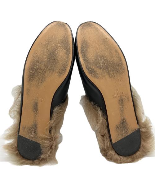 GUCCI（グッチ）GUCCI (グッチ) PRINCETOWNレザースリッパ ブラック サイズ:SIZE37の古着・服飾アイテム