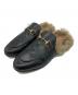GUCCI（グッチ）の古着「PRINCETOWNレザースリッパ」｜ブラック