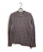 theory luxeセオリーリュクス）の古着「アルパカ混サイドフリンジケーブルニット」｜グレー