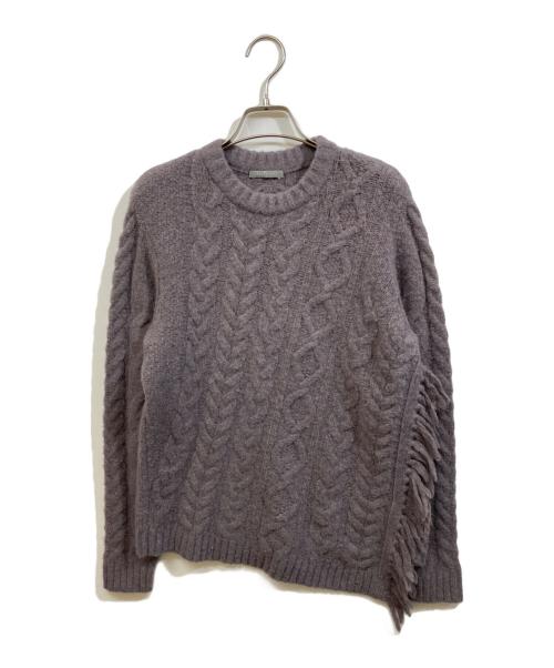 theory luxe（セオリーリュクス）theory luxe (セオリーリュクス) アルパカ混サイドフリンジケーブルニット グレー サイズ:SIZE 38の古着・服飾アイテム