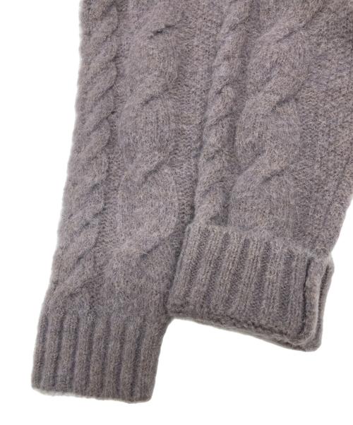 theory luxe（セオリーリュクス）theory luxe (セオリーリュクス) アルパカ混サイドフリンジケーブルニット グレー サイズ:SIZE 38の古着・服飾アイテム