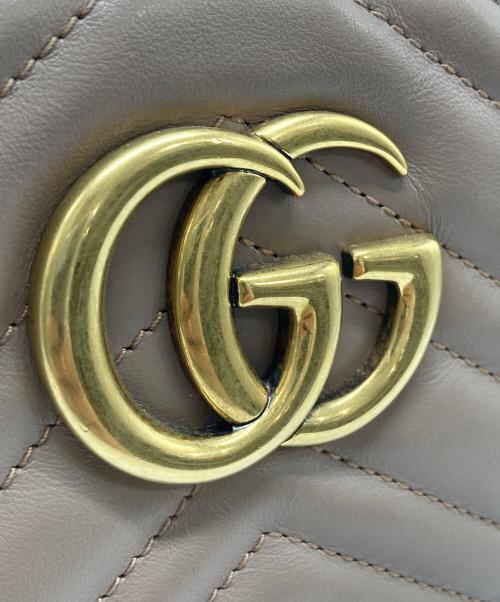 GUCCI（グッチ）GUCCI (グッチ) GGマーモント キルティングスモールショルダーバッグ ブラウンの古着・服飾アイテム