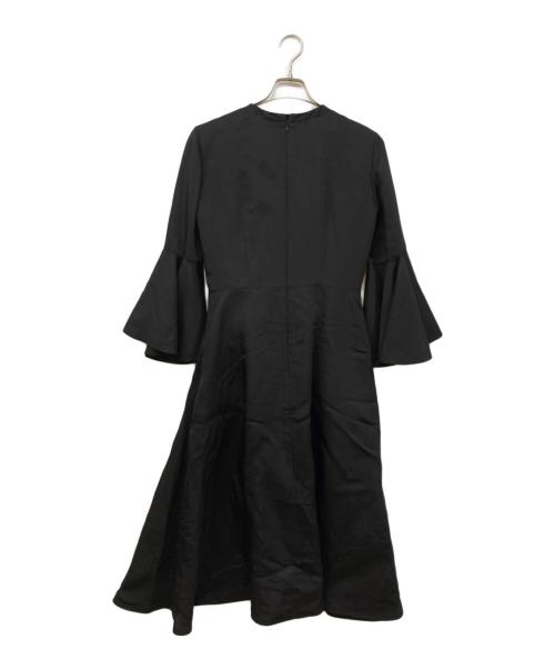 JIL SANDER（ジルサンダー）JIL SANDER (ジルサンダー) フルーテッドスリーブドレス ブラック サイズ:34の古着・服飾アイテム