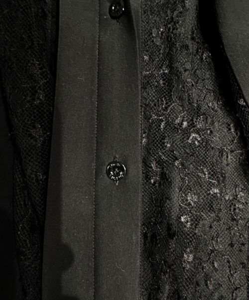 LOUIS VUITTON（ルイ ヴィトン）LOUIS VUITTON (ルイ ヴィトン) レース切り替えブラウス ブラック サイズ:36の古着・服飾アイテム