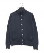 Zanoneザノーネ）の古着「5ゲージウールソリッドスタンドカラーニットカーディガン」｜ネイビー