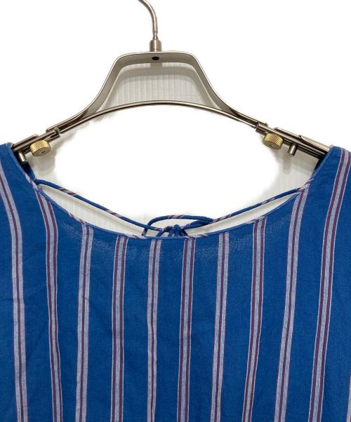 ne quittez pas（ヌキテパ）ne quittez pas (ヌキテパ) COTTON VOILE STRIPE TUCK SLEEVE DRESS ネイビー サイズ:不明の古着・服飾アイテム