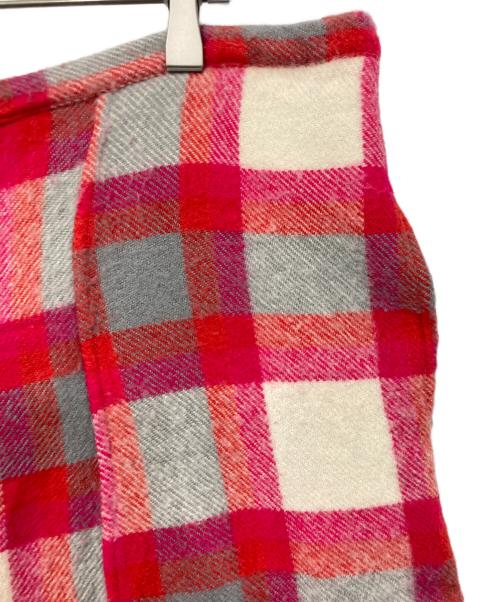 Pero（ペロ）Pero (ペロ) チェック ウールパンツ レッド×ピンク サイズ:36の古着・服飾アイテム