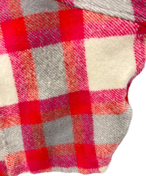 Pero（ペロ）Pero (ペロ) チェック ウールパンツ レッド×ピンク サイズ:36の古着・服飾アイテム