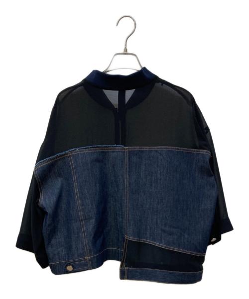 AULA AILA（アウラアイラ）AULA AILA (アウラアイラ) DENIM COMBINATION BLOUSON インディゴ×ブラックの古着・服飾アイテム