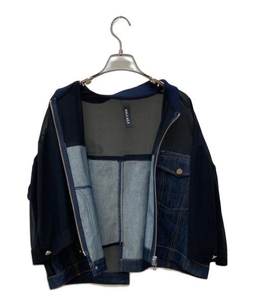 AULA AILA（アウラアイラ）AULA AILA (アウラアイラ) DENIM COMBINATION BLOUSON インディゴ×ブラックの古着・服飾アイテム