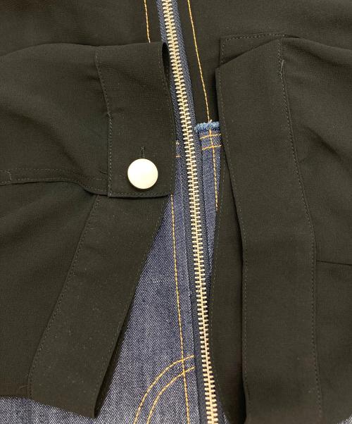 AULA AILA（アウラアイラ）AULA AILA (アウラアイラ) DENIM COMBINATION BLOUSON インディゴ×ブラックの古着・服飾アイテム